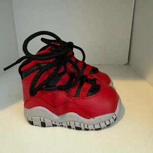 Baby Retro Jordan 10 Red with Cement bottom